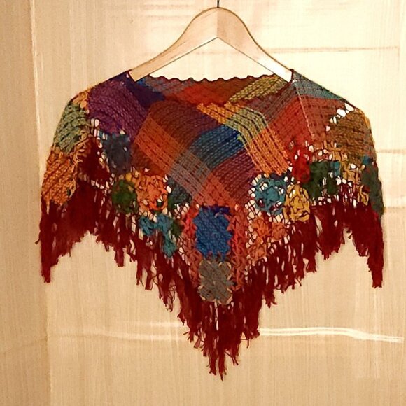 Unbranded Womens Crochet Boho Multicolor Caplet Collar - Picture 2 of 3